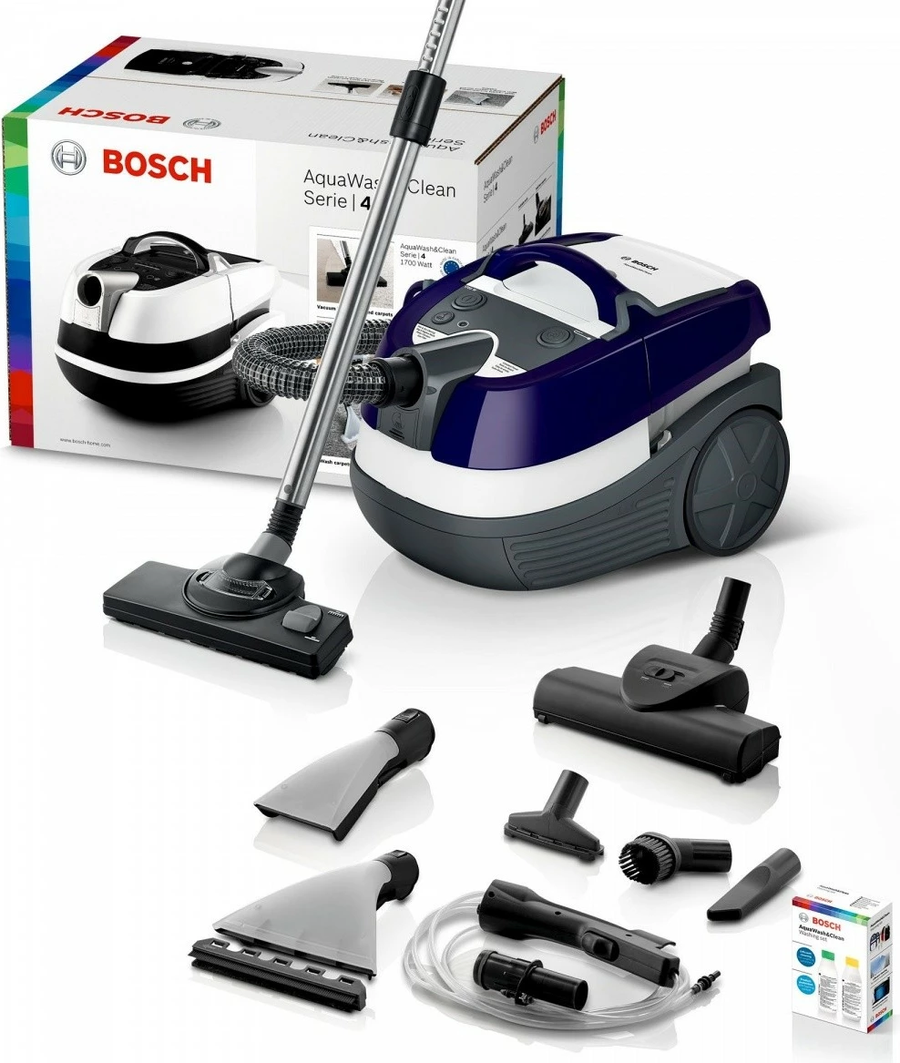 Fshesë me ujë Bosch Aqua Wash&Clean BWD41740, 1700 W, 5L, Gri/Vjollcë