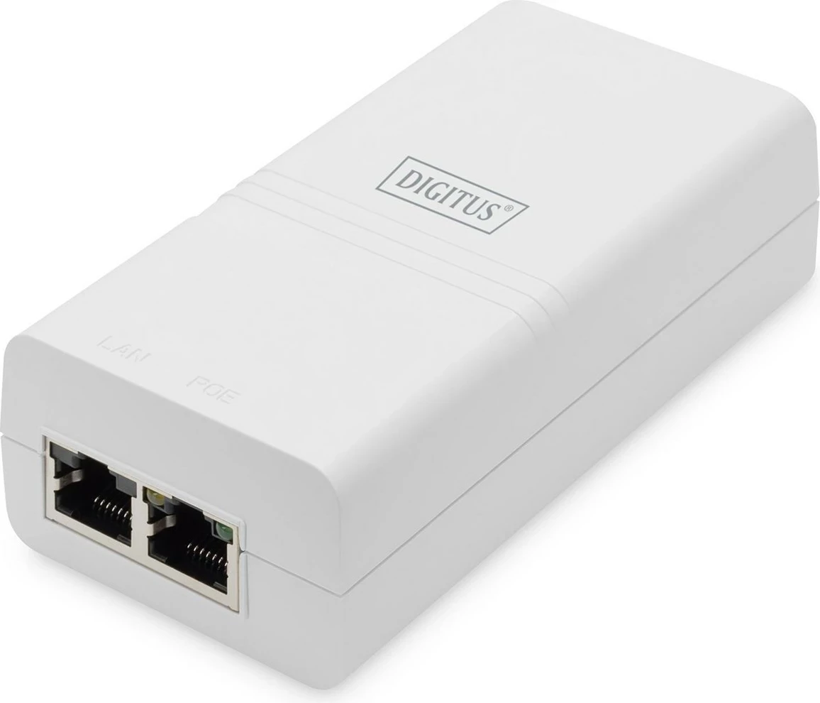 Injektor PoE DIGITUS Gigabit Ethernet 802.3af 15,4W i bardhë