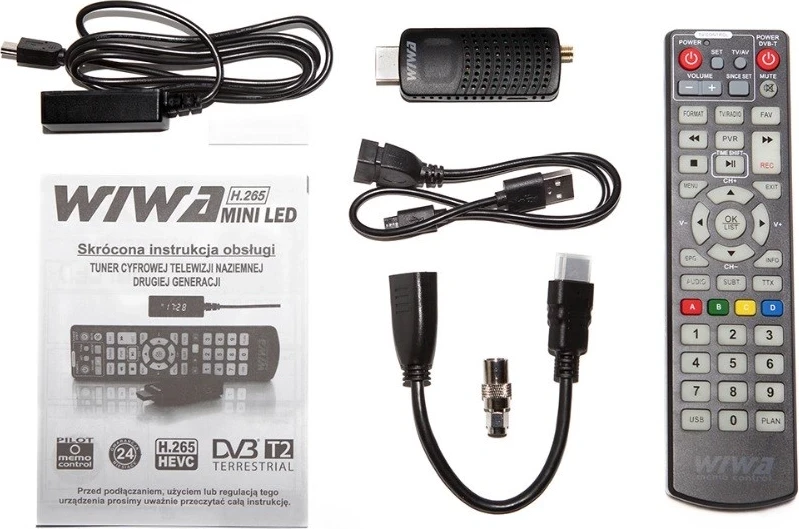 Tuner DVB-T/T2 WIWA H.265 MINI LED, i zi
