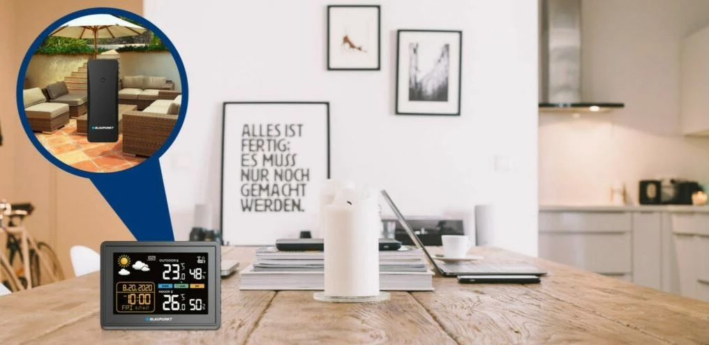 Stacion moti Blaupunkt WS30BK, me sensor të jashtëm, Ekran LCD, i zi