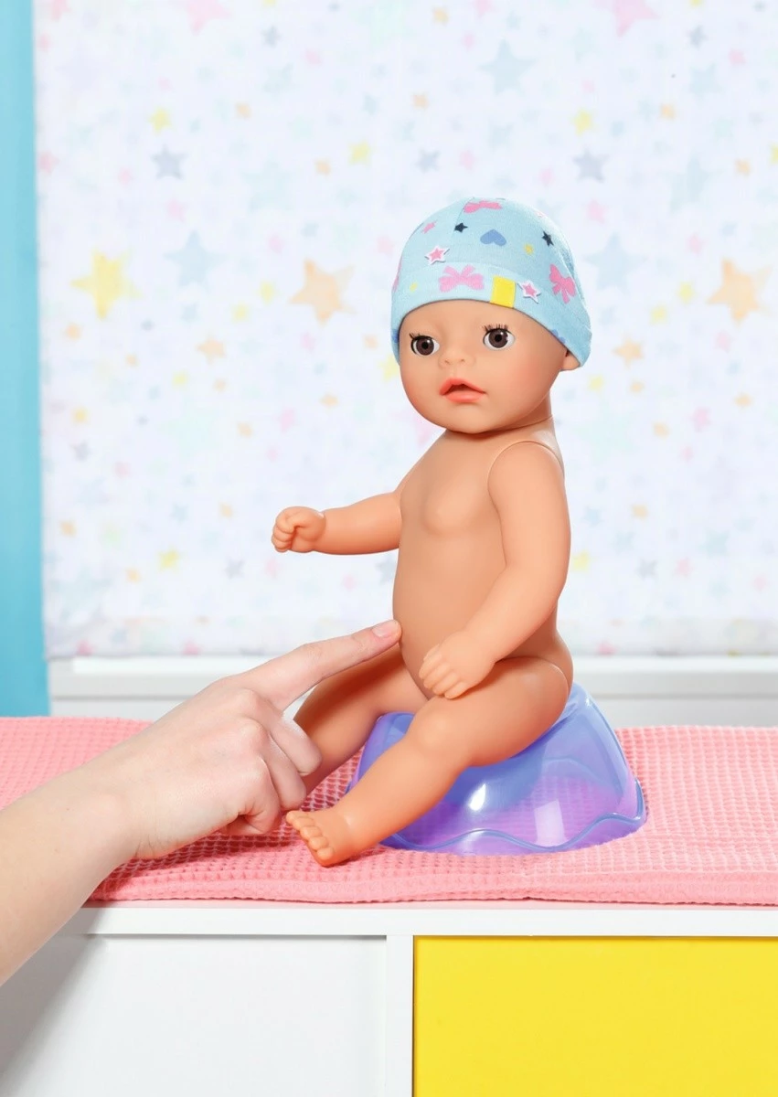 Kukull Baby Born djalë Zapf 36 cm me aksesorë, Blu