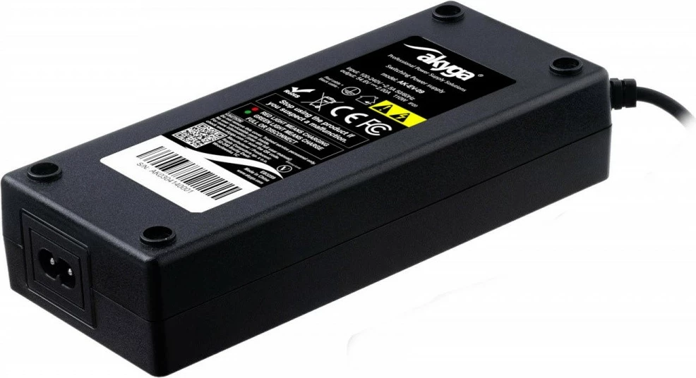 Karikues elektrik AKYGA AK-EV-09 për biçikleta ose trotinetë elektrikë, 48V, 1m, i zi