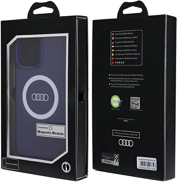 Mbështjellës Audi IML Big Logo MagSafe për iPhone 13 Pro Max, Blu