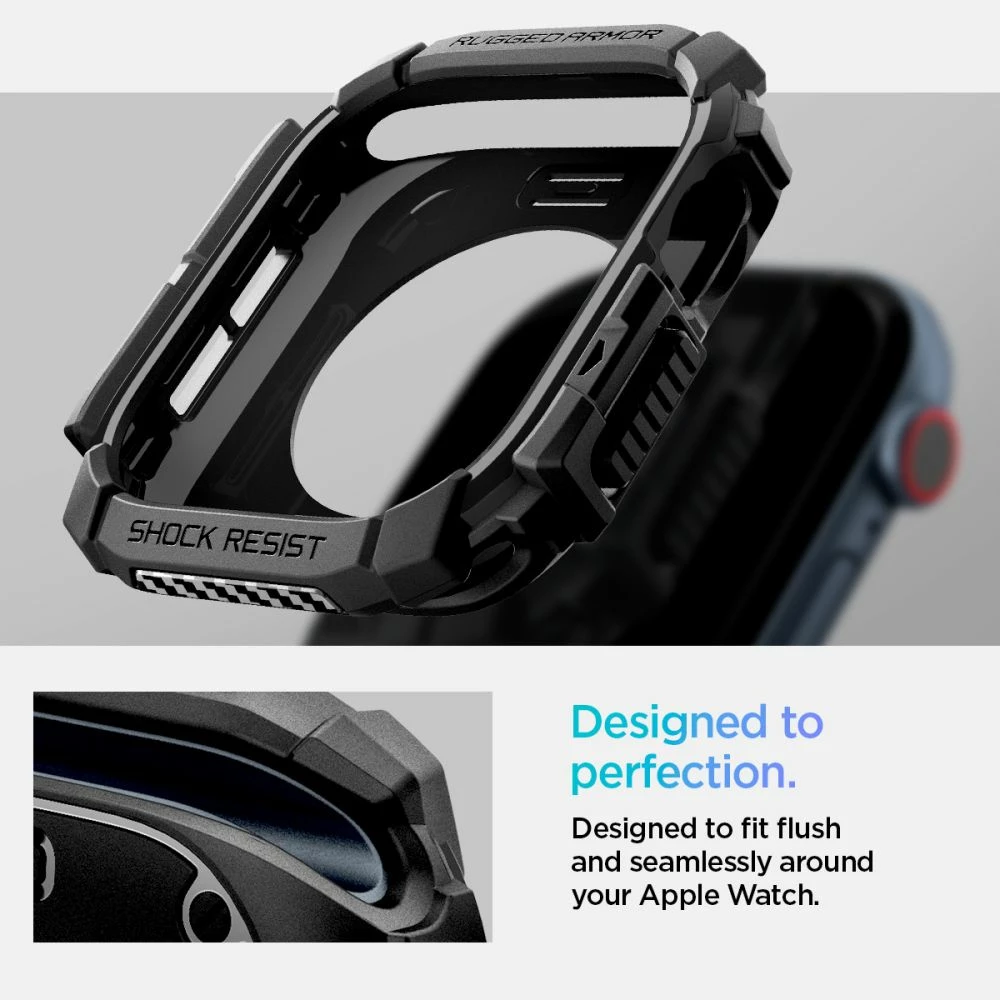 Mbështjellës Spigen Rugged Armor për Apple Watch 10, 46mm, i zi