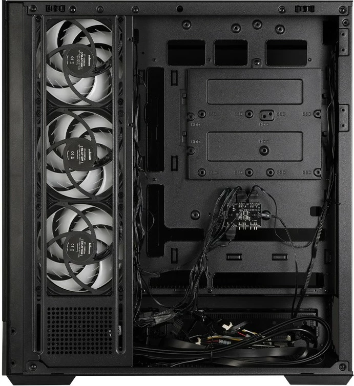 Kasë Zalman P40 NAMU ATX Midi Tower ARGB, panel qelq i temperuar, USB-C, 4x 120 mm ventilatorë, e zezë