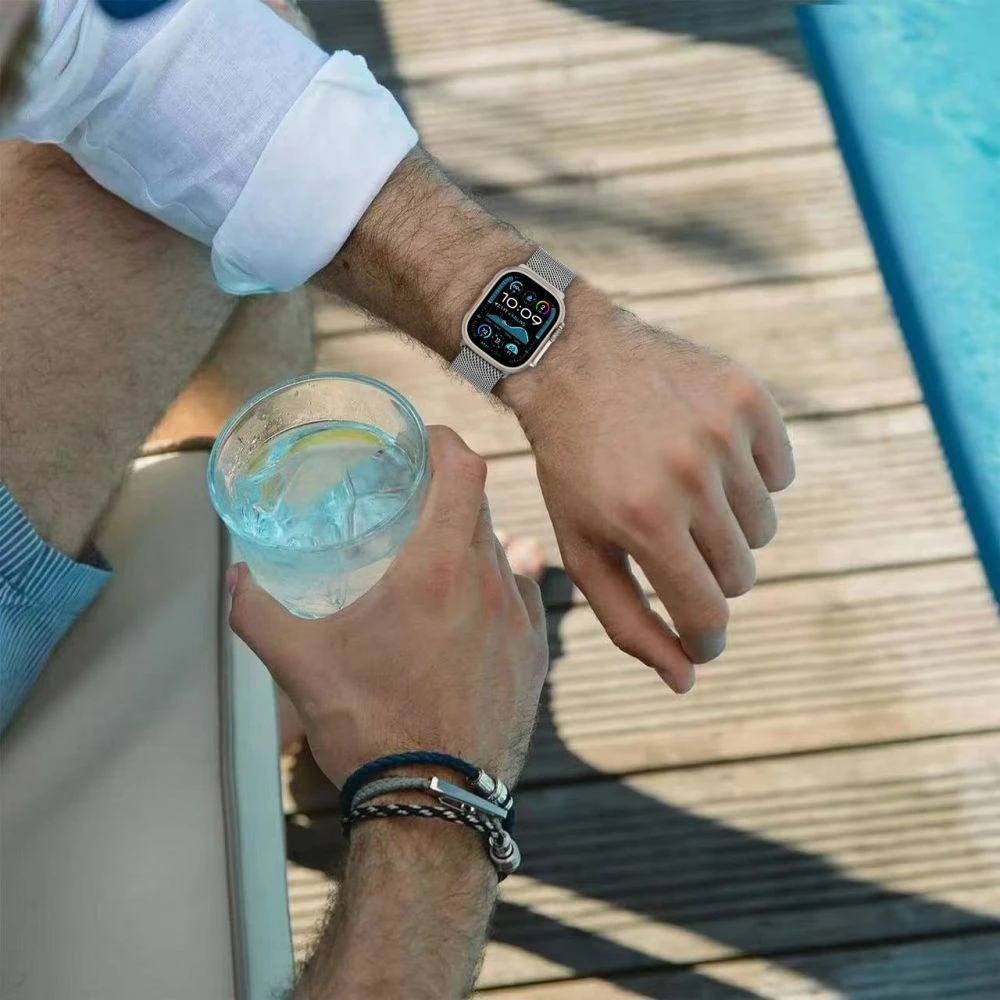 Rrip çeliku për Apple Watch Tech-Protect Milano, 44/45/46/49 mm, Zi