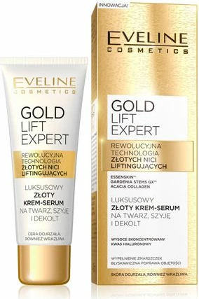 Krem-serum për fytyrë, qafë dhe dekolte Eveline Cosmetics Gold Lift Expert për femra 40ml