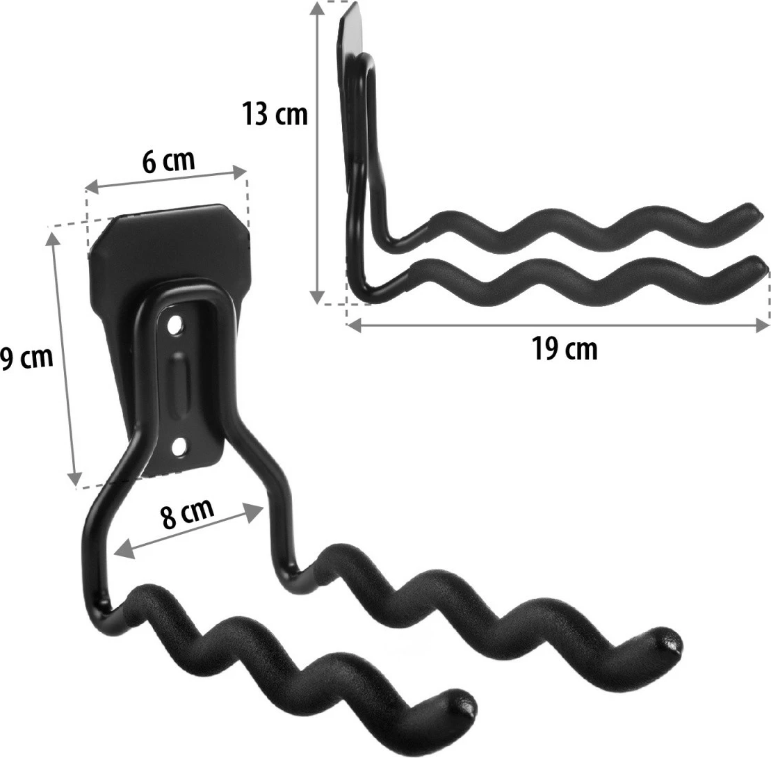 Mbajtës muri çeliku Maclean MC-486 për vegla, goma, biçikletë, i zi