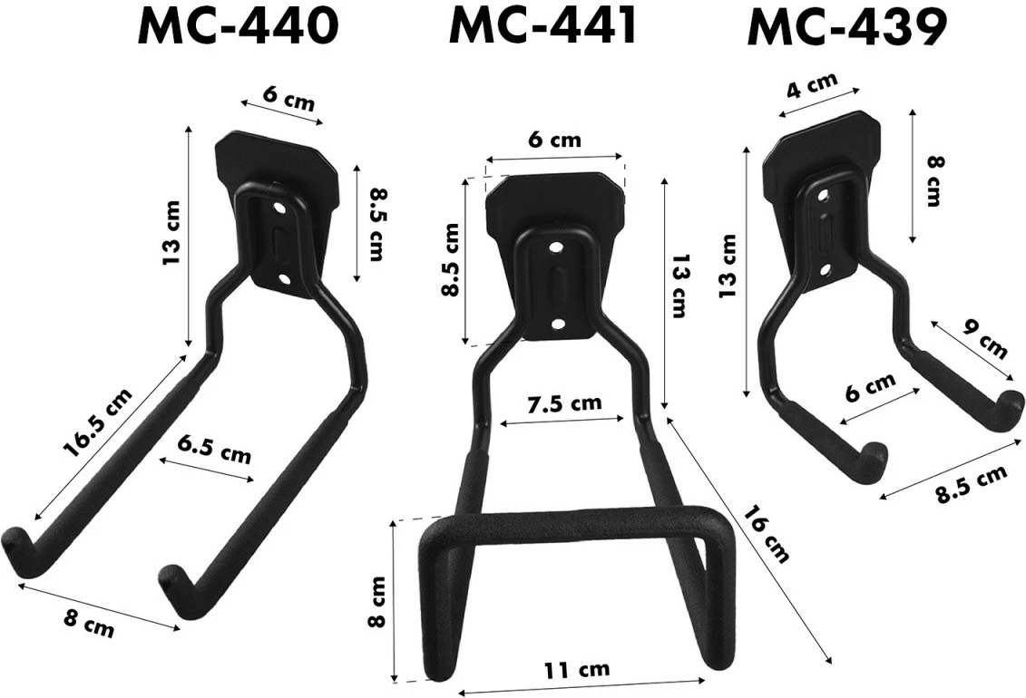 Mbajtëse muri Maclean MC-439 për garazh, çelik, 35 kg, e zezë