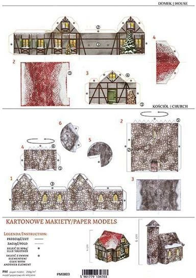 Modele kartoni NEXT PM-0003, Ndërtesa Krishtlindjesh, 21x29.7cm