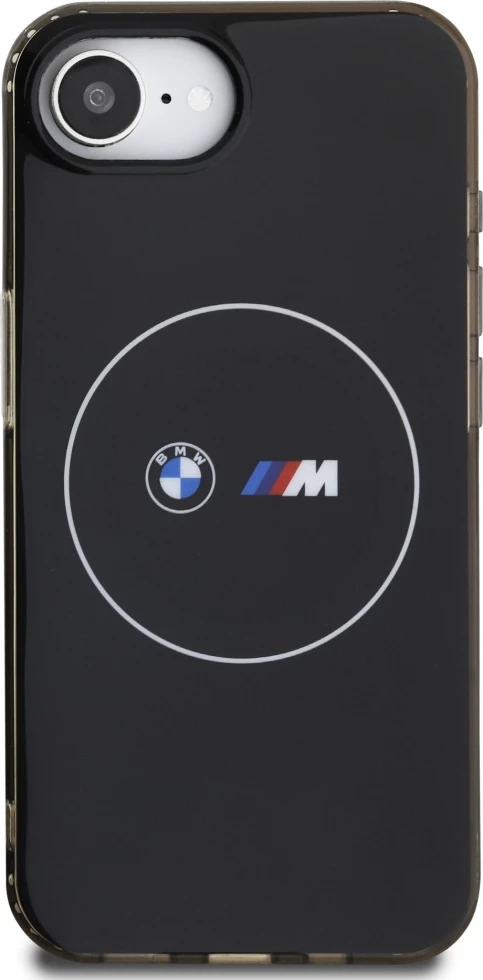 Mbështjellës BMW IML Metal White Circle MagSafe për iPhone 16e, i zi