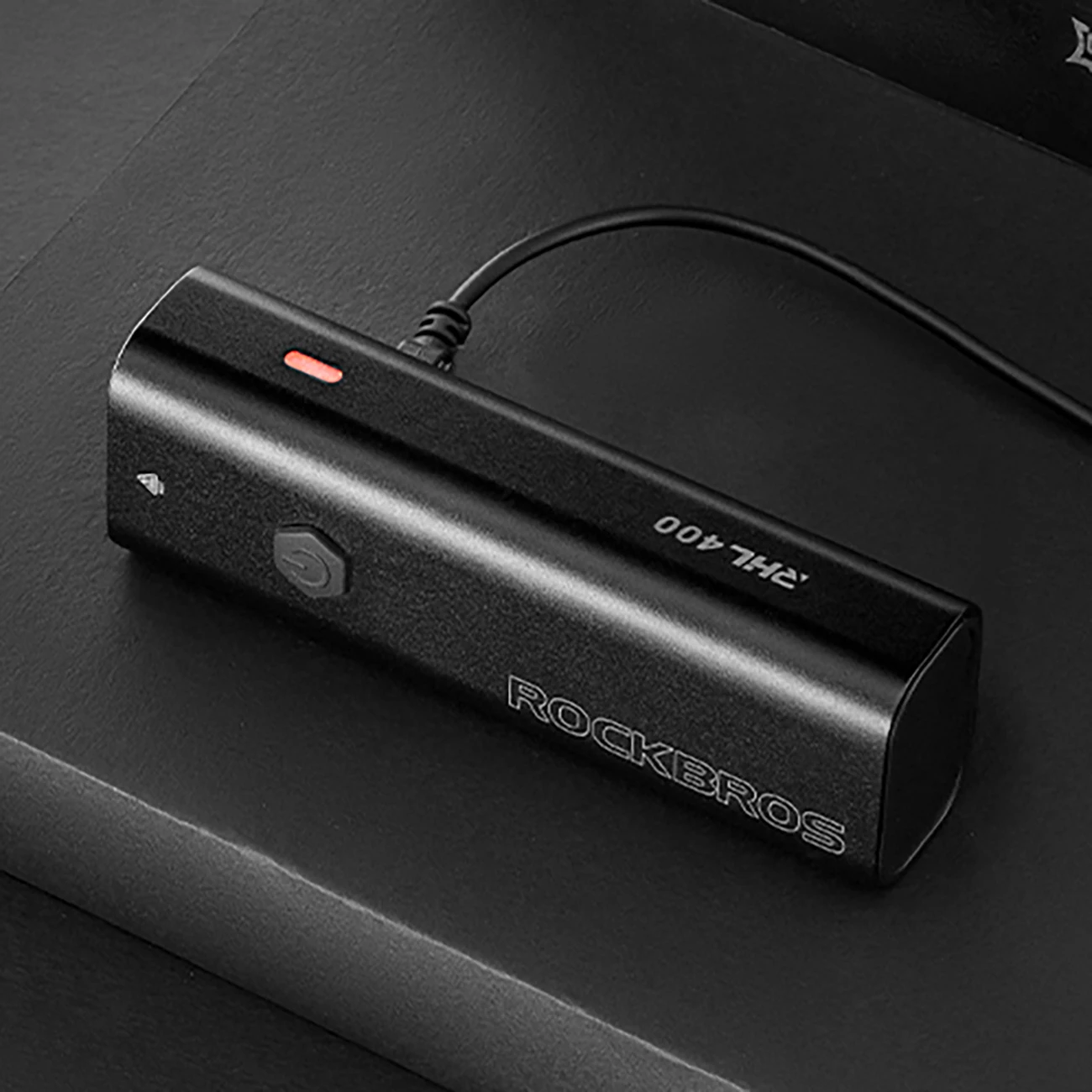 Dritë përpara biçiklete Rockbros 24310006001, 400 lm, 2000 mAh, e zezë, me kabllo micro USB