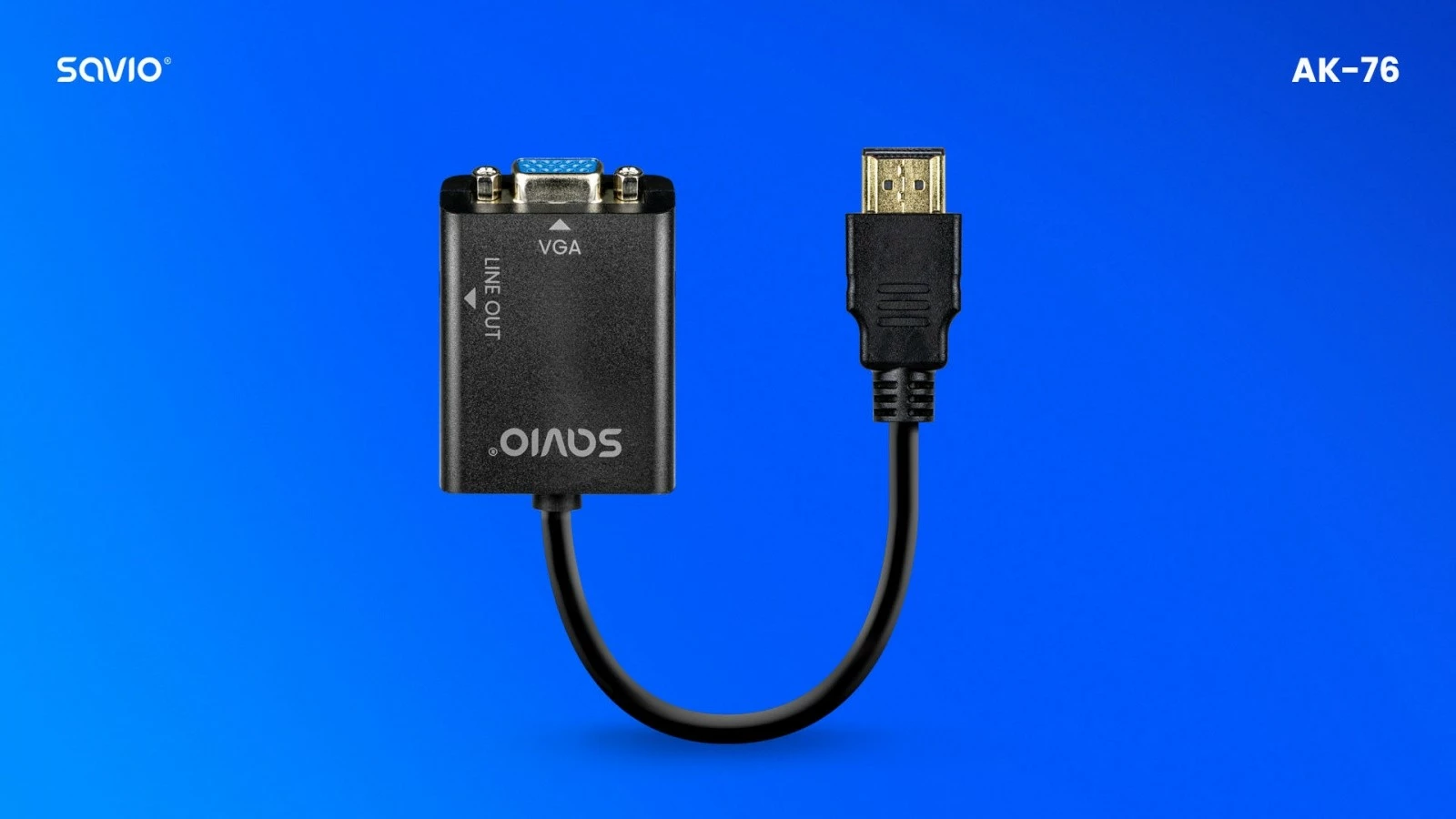Adapter HDMI-VGA Savio AK-76 me audio, i zi