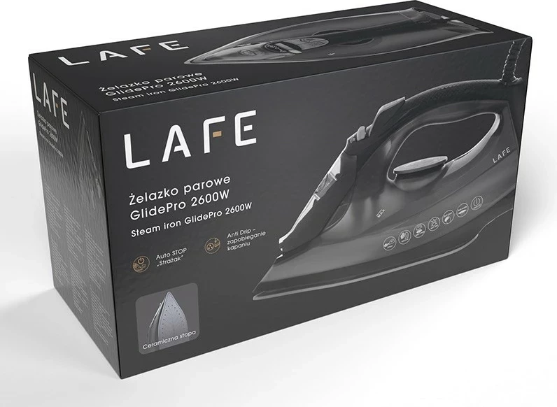 Hekur me avull Lafe GlidePro, 2600W, soleplate qeramike, zi