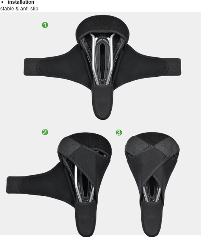 Mbështjellës sedilje biçiklete Rockbros LF047-S, silikon + memory foam, M, zi