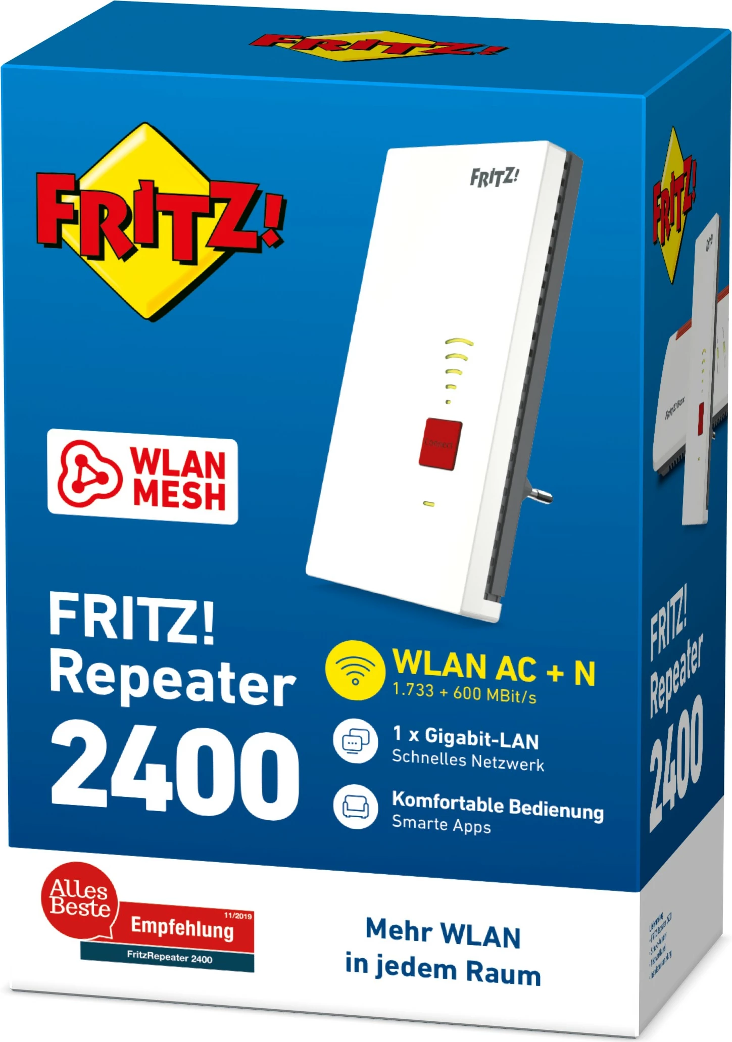 Access Point AVM FRITZ! Repeater 2400, 1733 Mbit/s, Ethernet LAN