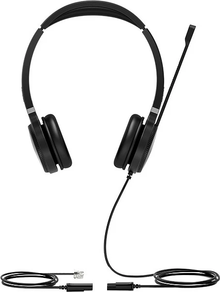 Kufje Yealink YHS36, me kabllo, për zyra/qendra thirrjesh, e zezë, argjendtë