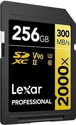 Kartë memorie Lexar SDXC, 256GB, Professional 2000x UHS-II U3, e zezë