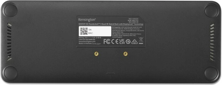 Docking station Kensington SD5920T EQ Thunderbolt Quad 4K 140W, i zi