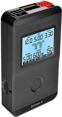 Tester furnizuesi Thermaltake Dr. Power III, LCD, për ATX, i zi