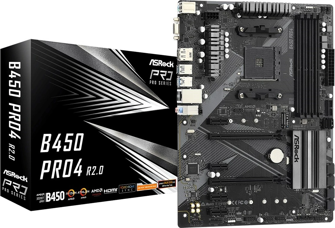 Pllakë amë Asrock ATX B450, 64GB 