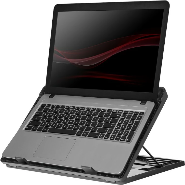 Cooling pad Defender NS-501 për laptop 15.6-17", Metal, 3 ventilatorë, USB, Zi