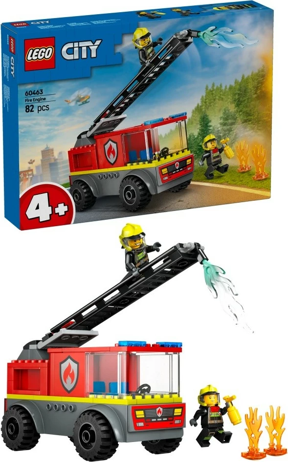 Set lodrash LEGO City 60463, Kamion zjarri me shkallë, 82 pjesë, për fëmijë, plastikë