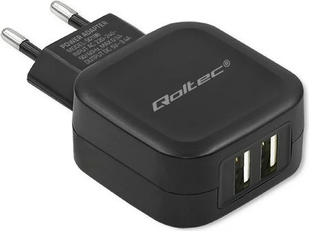 Karikues muri Qoltec 50188, 17W, 2xUSB + kabllo USB Type-C, i zi