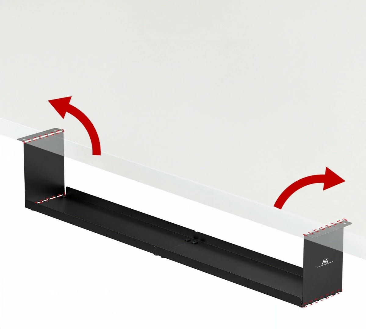 Organizues kabllosh Maclean MC-107 B, kompakt, nën tavolinë, i zi