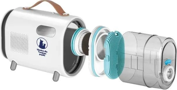 Pajisje kujdesi për kafshë MPM MOD-100, me fshesë me korrent dhe prerës qimesh, Gri