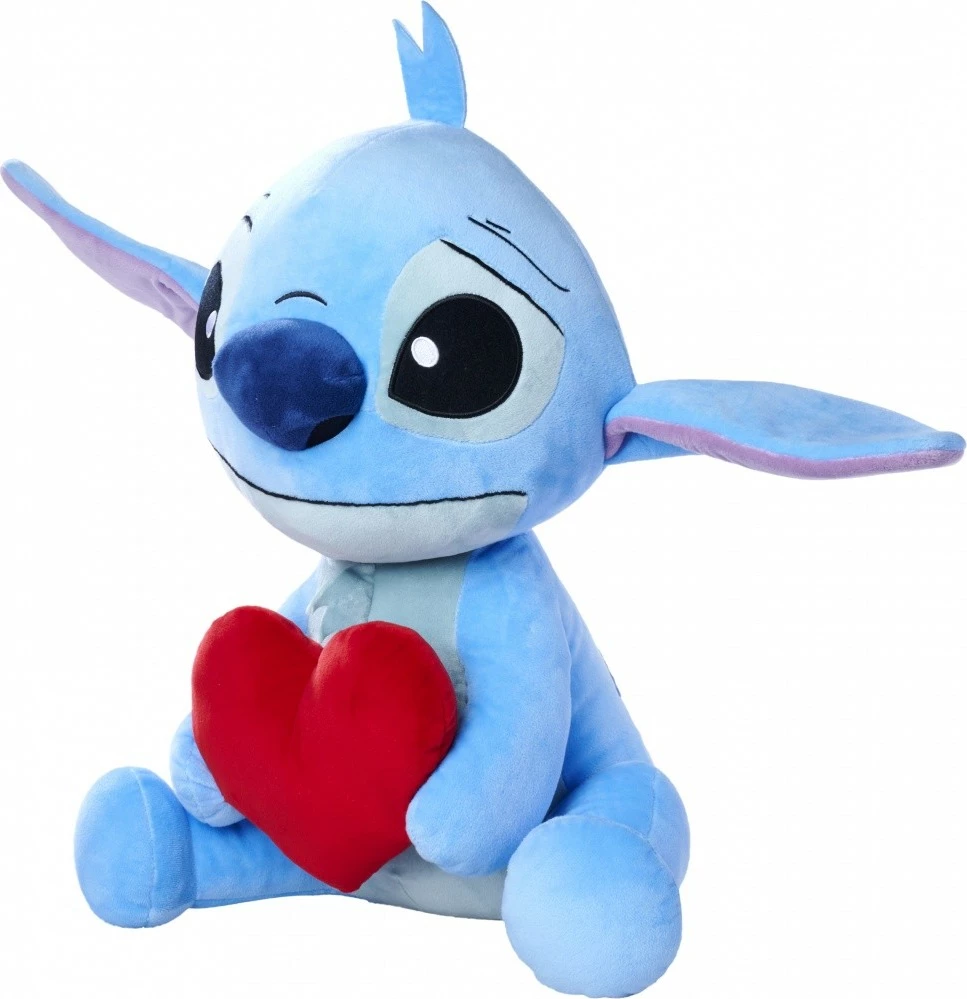 Lodër pelushi Disney Stitch me zemër, Simba, 50 cm, kaltër