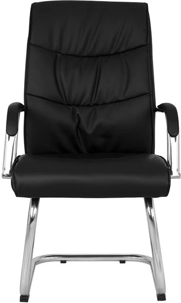 Karrige konferencash JACOB FH1045.11, ngjyrë e zezë PU, bazë e kromuar, 57x66,5x102 cm, set prej 2 copash