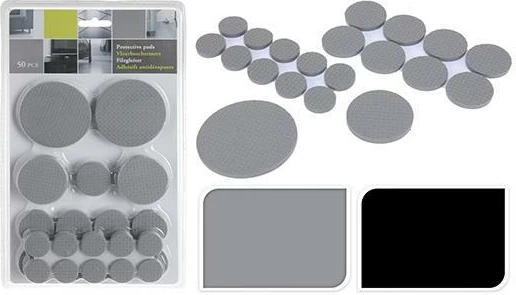 Set jastëkësh anti-rrëshqitës KOOPMAN, 50 copë, të bardhë dhe të zi