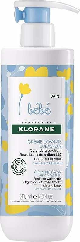 Krem pastrues për trup dhe flokë Klorane Bebe Cleansing Cream me Cold Cream 500ml