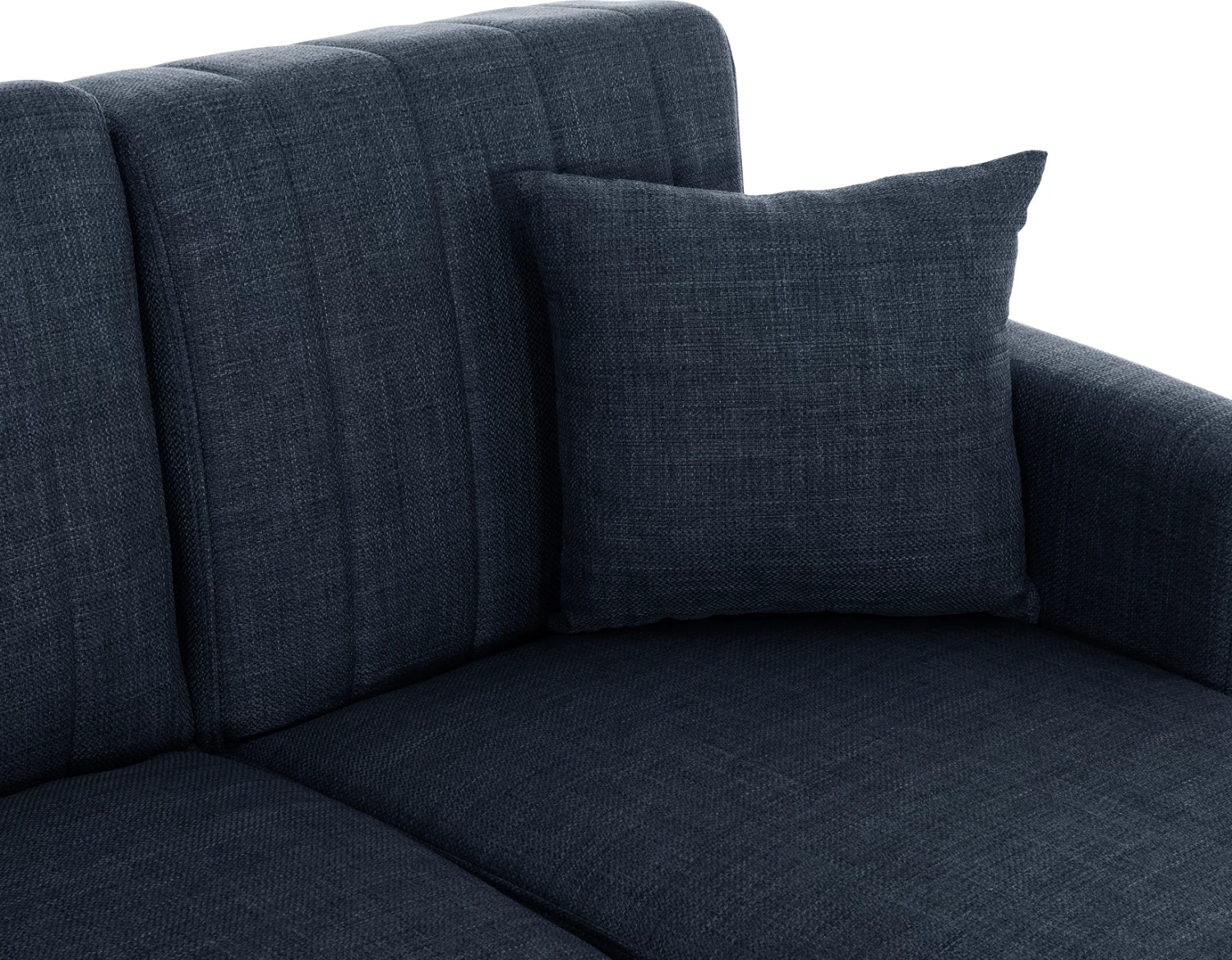 Divan qoshe me shtrat GHUFRAN FH3244.07, i kthyeshëm me hapësirë magazinimi, pëlhurë blu, 200x133x77 cm