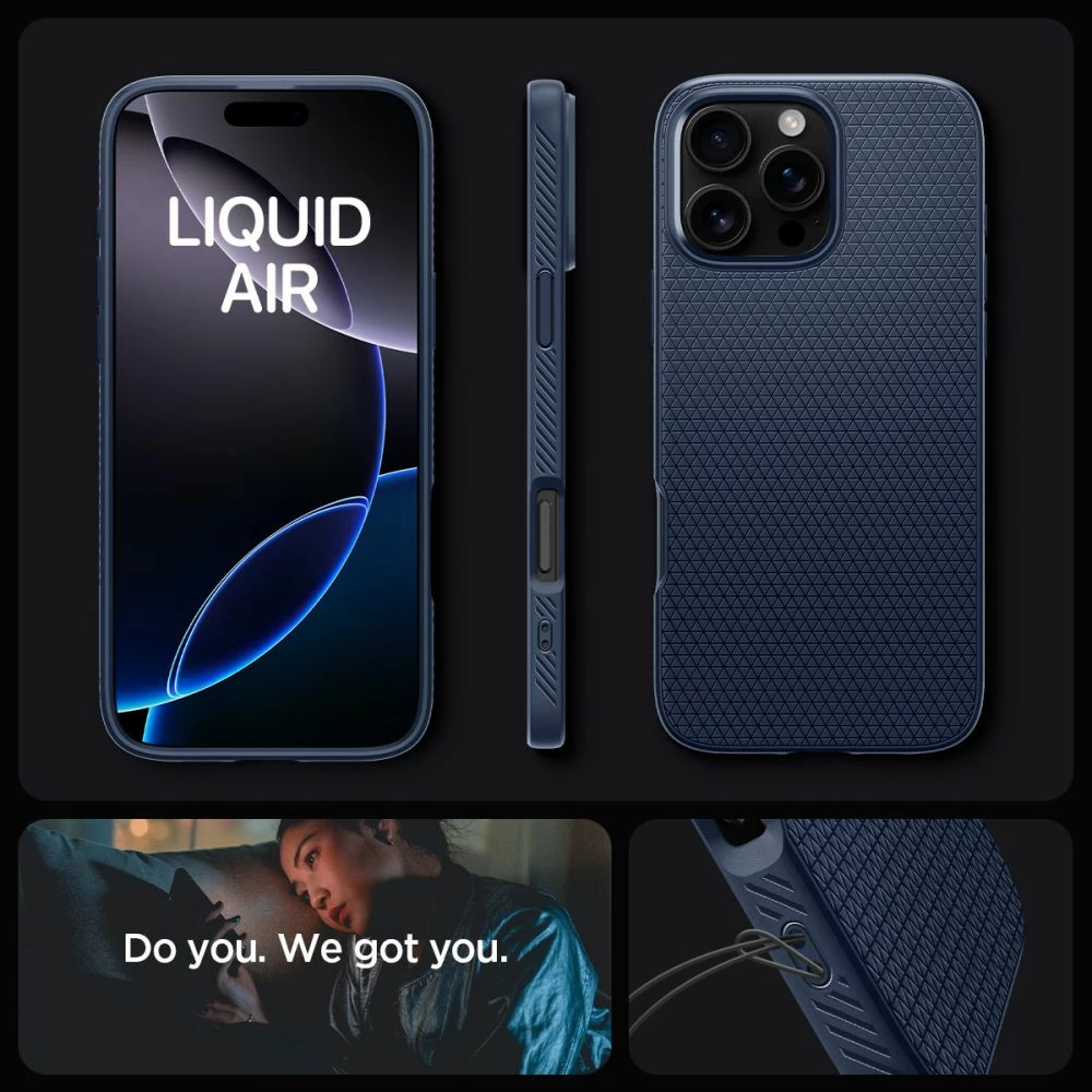 Mbështjellës Spigen Liquid Air për iPhone 16 Pro Max, Blu