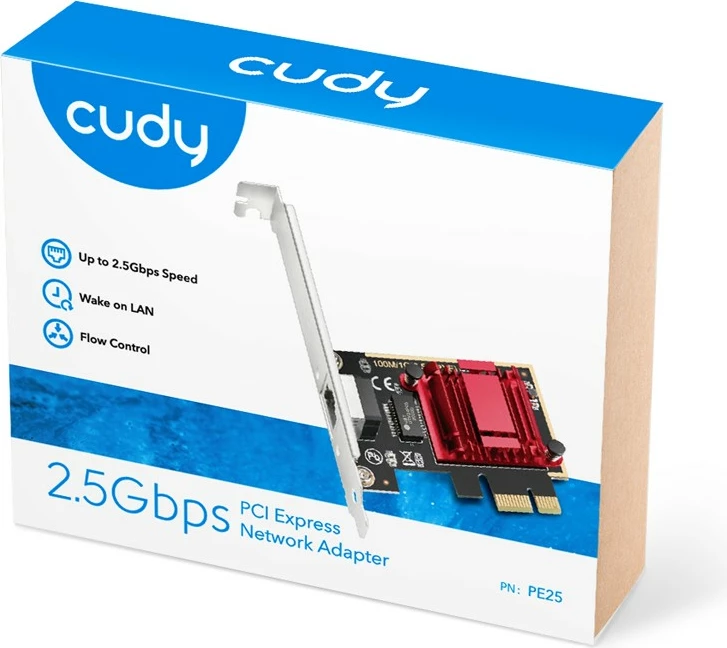Kartë rrjeti LAN PCIe, Cudy, PE25, 2.5 Gb/s, RTL8125, 1x RJ-45
