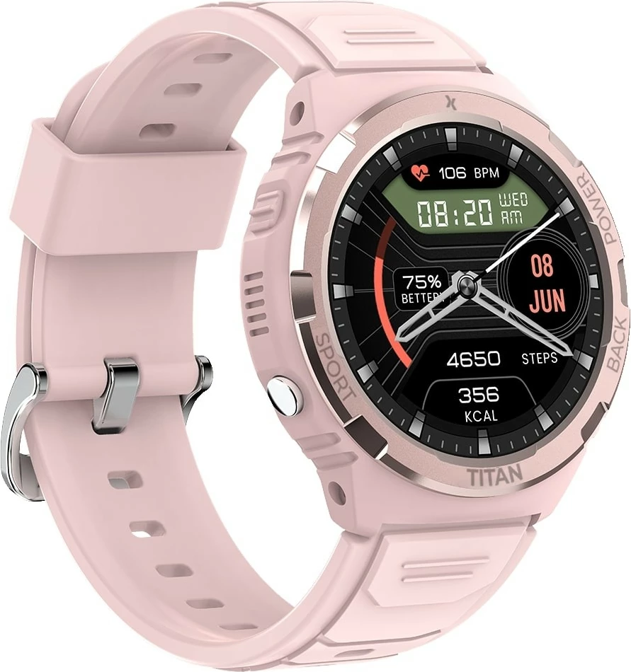 Smartwatch Maxcom FW100 Titan Valkiria, 1.3" AMOLED, 64 MB, Bluetooth, Rozë