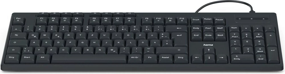 Tastierë Hama CK-200 me kabllo, USB-A/USB-C, e zezë