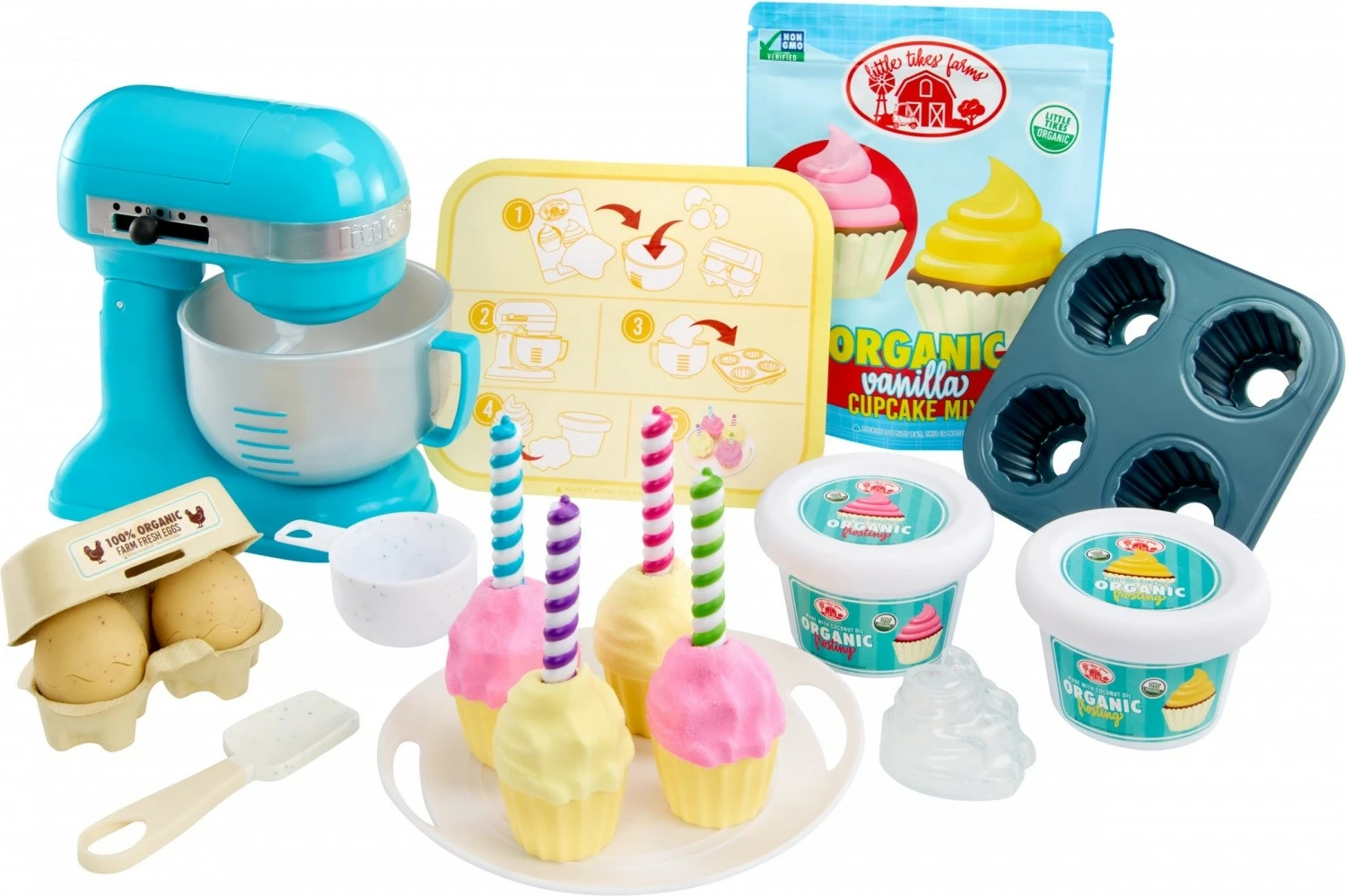 Set lodrash për pjekje Little Tikes Creative Chefs me 18 aksesorë, Multikolor