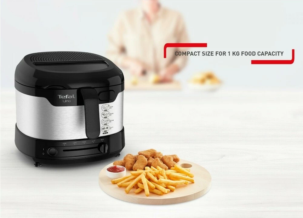 Friterë Tefal Uno M FF215D30, 1.8L, 1600W, inoks/zi