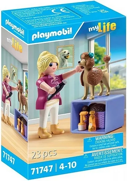 Set lodrash Playmobil My Life 71747 me figurina dhe aksesorë për kujdesin e qenit pudel