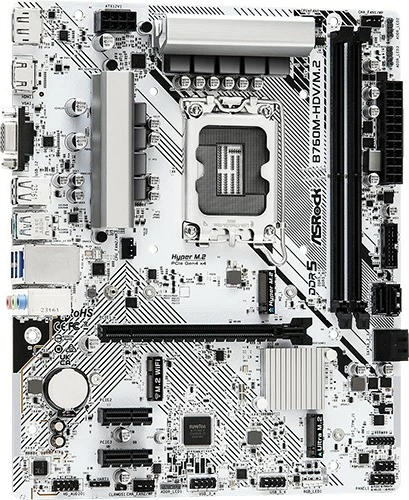 Pllakë amë ASRock B760M-HDV/M.2, Intel, LGA 1700, DDR5-SDRAM, 96 GB, micro ATX