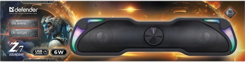 Soundbar Defender Z7, 6W, LED, USB, Zi
