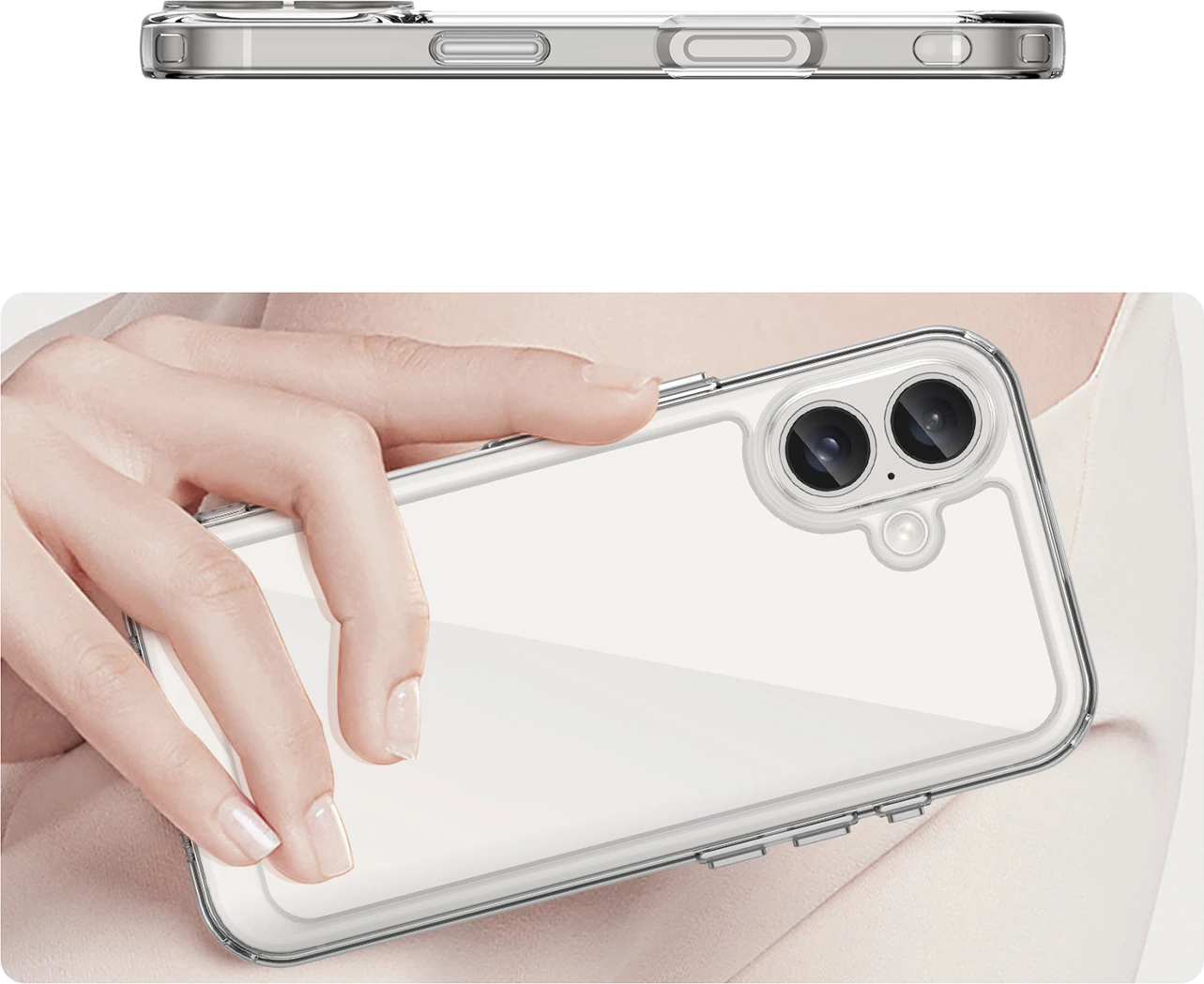 Mbështjellës Hurtel Outer Space Case për iPhone 16 Plus, transparent