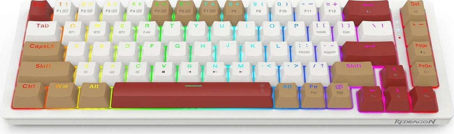 Tastierë mekanike Redragon K677WLR-RGB-PRO Rammus, RGB, kafe