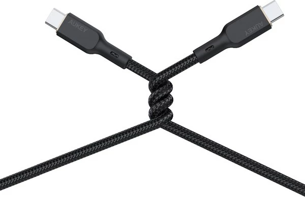 Kabllo USB-C në USB-C AUKEY CB-KCC101, 1m, Kevlar, 100W, E zezë