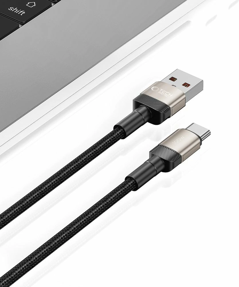 Kabllo Tech-Protect UltraBoost Evo, USB-C në USB-A, 1m, 100W, titanium