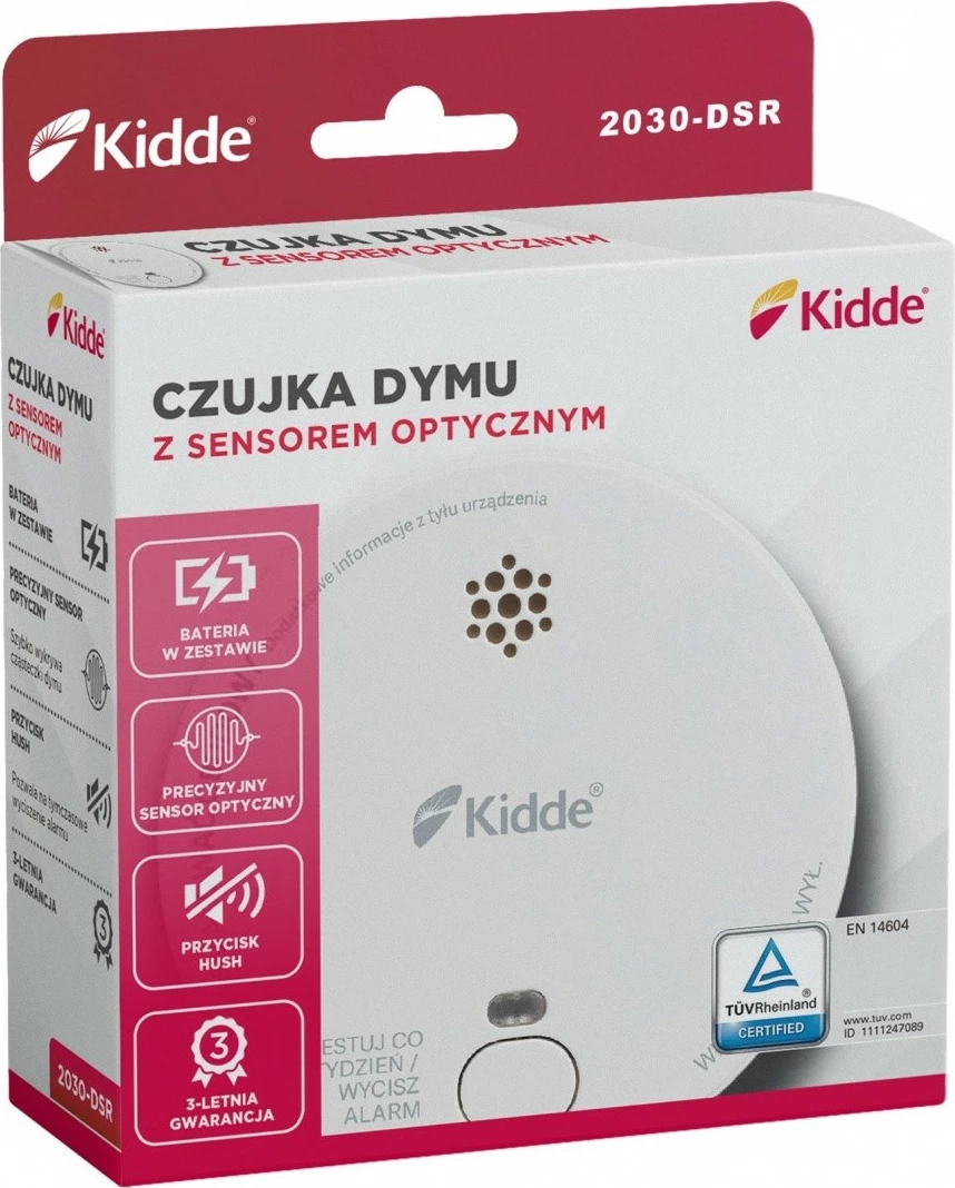 Detektor tymi Kidde KID-2030-DSR, optik, i bardhë