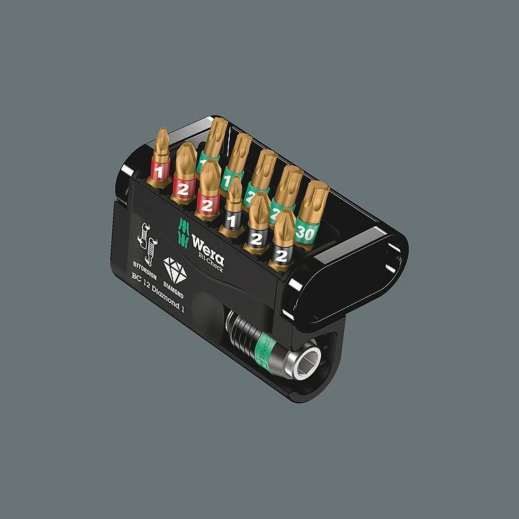 Set bitash Wera Bit-Check 12 Diamond 1, 12 copa, kasë plastike